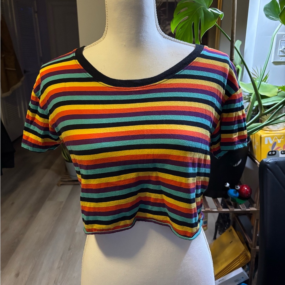 90’s Striped Multicolor Crop Top